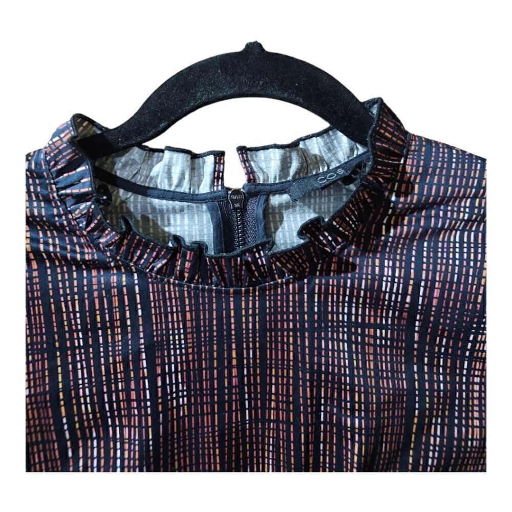 COS Printed‎ Ruffled Collar Tunic Dress - Size 10 - Picture 4 of 10